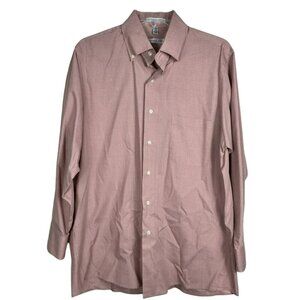 Geoffrey Beene Men's Red Plaid ‎ Shirt Long Sleeve Button Size Large
